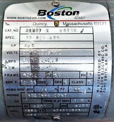 Boston Gear AEUTF-B Electric Motor - Image 2