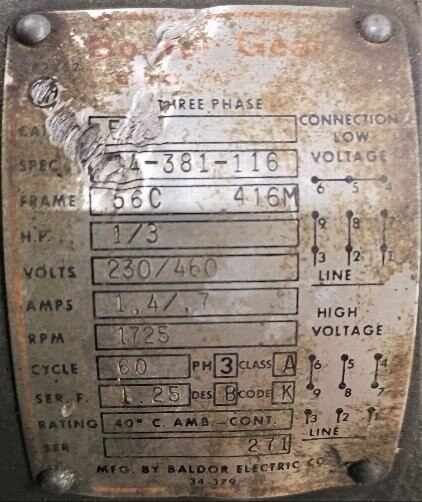 Boston Gear 34-381-116 1/3 HP Motor - Image 2