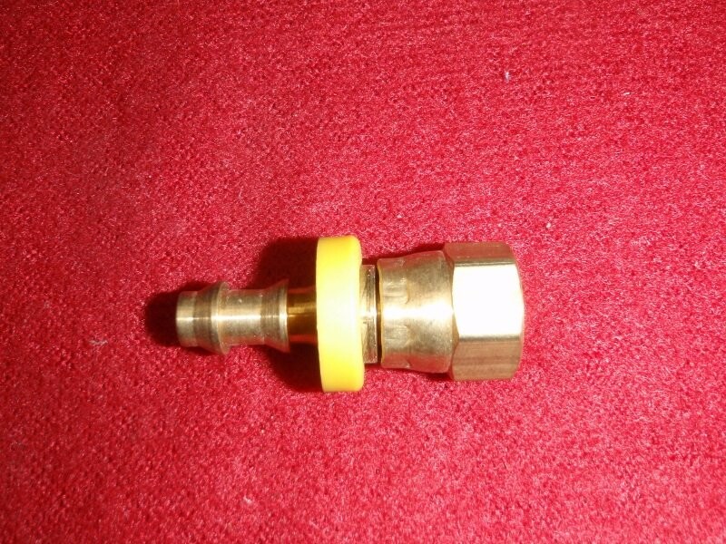 Dixon BPFS22, 1/4" Brass Female NPSM Swivel x Push-on Hose Barb Ball Seat, Female Thread Size 1/4"-18