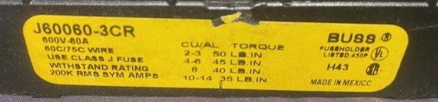 Cooper Bussmann J60060-3CR 3-Fuse Block - Image 2