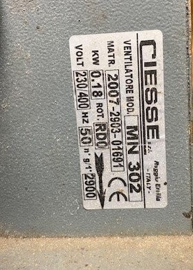 Ciessi Ventilatori MN 302 Centrifugal Blower Fan with Shroud - Image 2