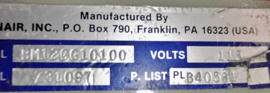 Conair-Franklin BM12CG10100 Hopper Vacuum Loader - Image 2