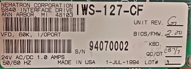 Conair IWS-127-CF Sentral Loader Control Model 10 Loader - Image 3