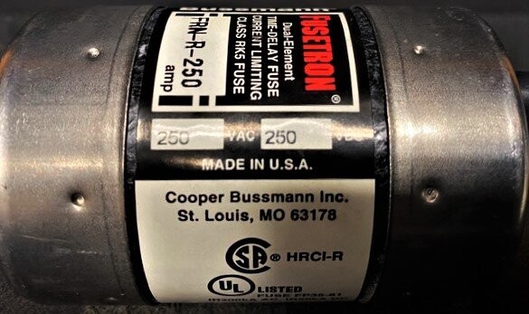 Cooper Bussmann FRN-R-250 250VAC 250VDC Fusetron Dual Element Fuse - Image 2