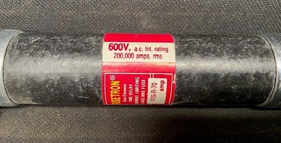 Cooper Bussmann FRS-R-70 Fusetron Dual Element Long Body Fuse - Image 2