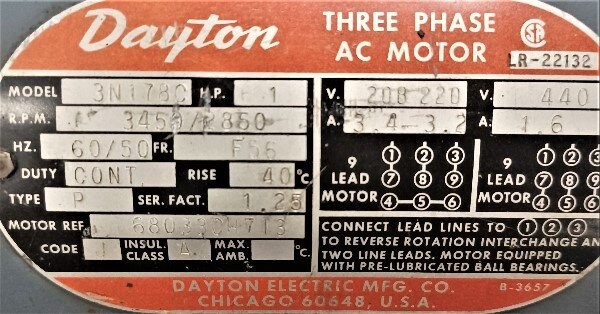 Dayton 3N178C 1 HP AC Motor - Image 2