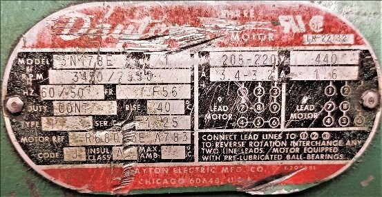 Dayton 3N178E 1 HP AC Motor - Image 2