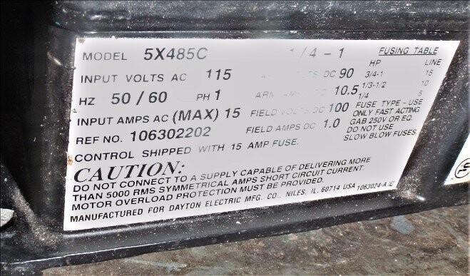Dayton 5X485C DC Speed Controller - Image 2
