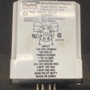Dayton 5X828N 0.1-10 Second DC30V Time Delay Relay