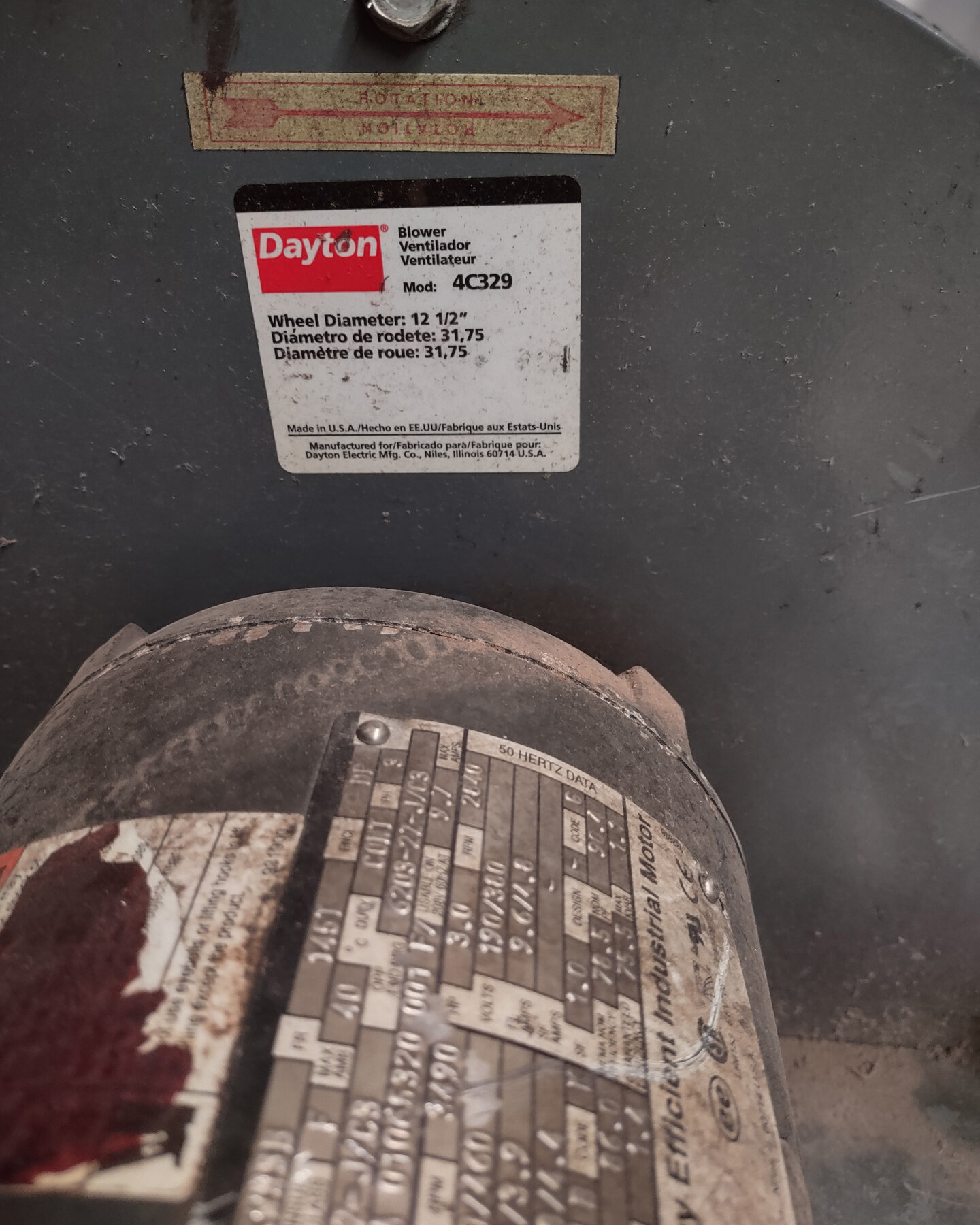 Dayton 4C329, 3HP Blower - Image 2