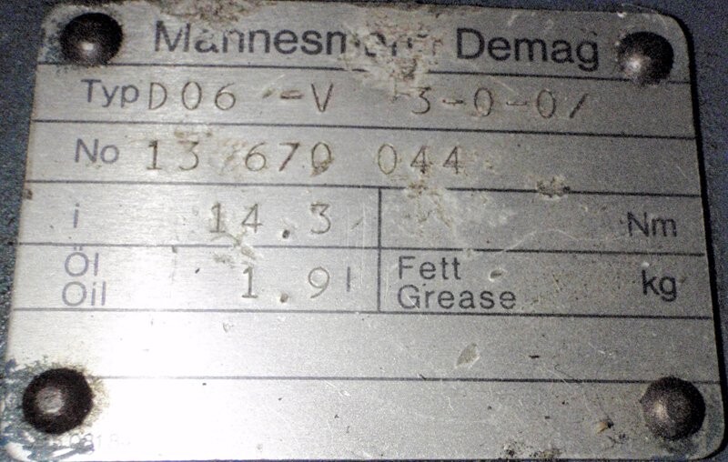 Demag D06-V 3-0-0 Gearbox - Image 2