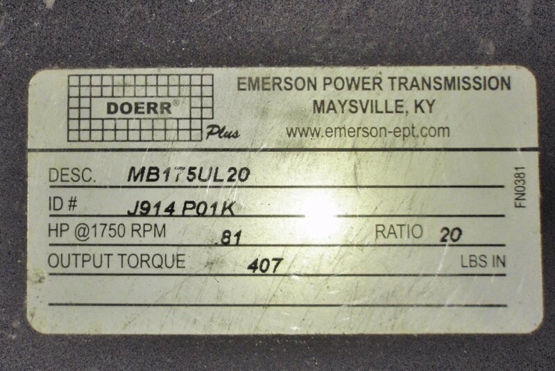 Doerr MB175UL20 Speed Reducer - Image 4
