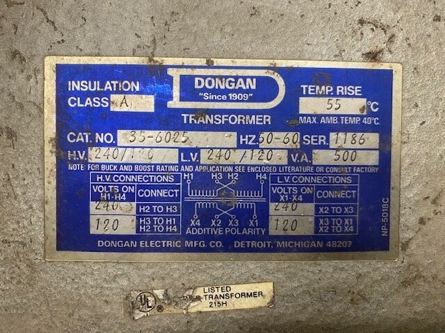 Dongan 35-6025 Class A Transformer - Image 2