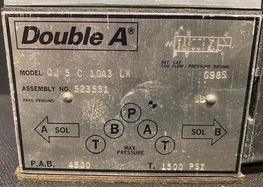 Double A QJ 5 C 10A3 Hydraulic Valve - Image 2