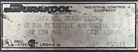 Durakool 3030APS120AC Mercury Displacement Relay - Image 2