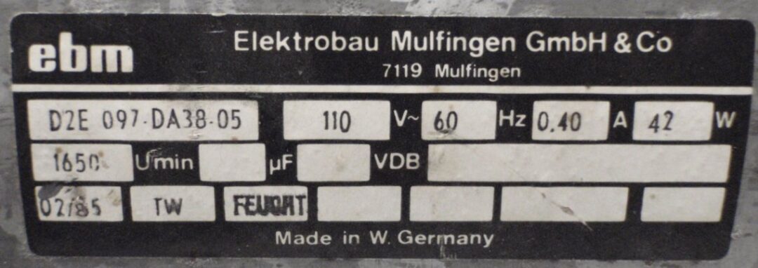 Elektrobau Mulingen DZE097-DA38-05 Blower with Motor - Image 3
