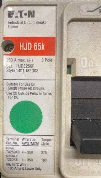 Eaton HJD3250F Circuit Breaker - Image 2