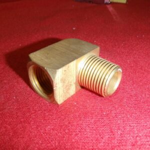 Eaton-Weatherhead Unknown Model Brass Fitting, 90 Degree Elbow, 1/2" NPT Female x 1/2" NPT Male