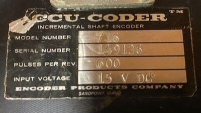 Encoder Products Company 716-600-HD5 CCU-Coder Incremental Shaft Encoder - Image 3