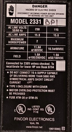 Fincor Electronics 2331BP1 DC Speed Controller - Image 2