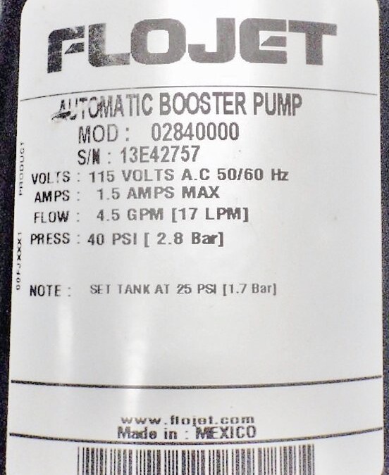 Flojet 0284000 High Volume Water Pressure Systems - Image 2