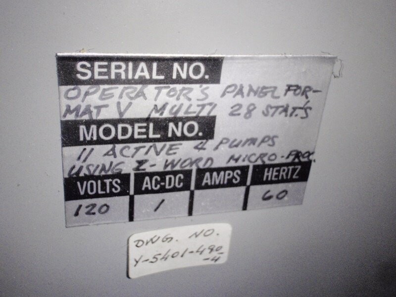 Foremost Unknown Model 28 Station Resin Conveying Operator's Panel - Image 3