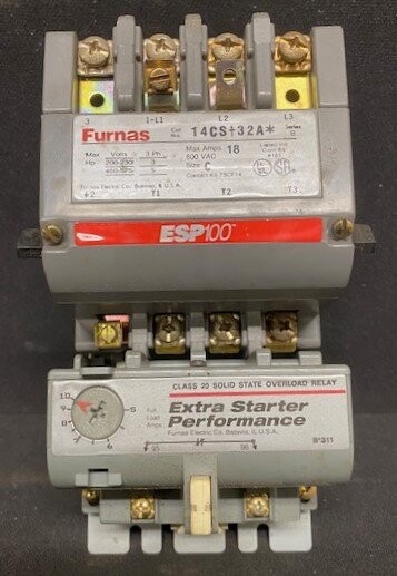 Furnas 14CS-32A Series B Magnetic Starter with D74682-004 Series A Overload Relay