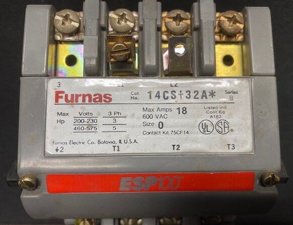 Furnas 14CS-32A Series B Magnetic Starter with D74682-004 Series A Overload Relay - Image 2