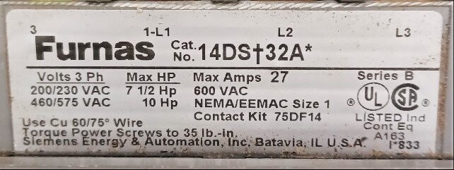 Furnas 14DS-32A Starter - Image 2