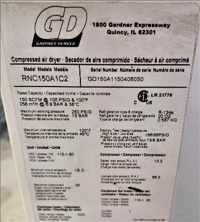 Gardner Denver RNC150A1C2 Compressed Air Dryer - Image 4