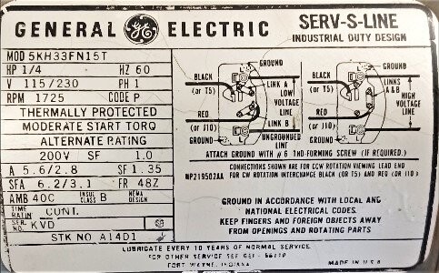 GE Unknown Model 0.25 HP Blower - Image 2