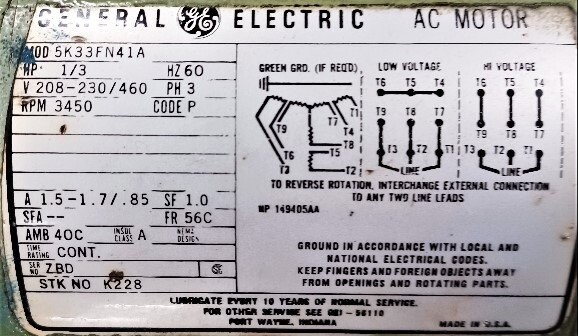 GE 5K33FN41A AC Motor - Image 2
