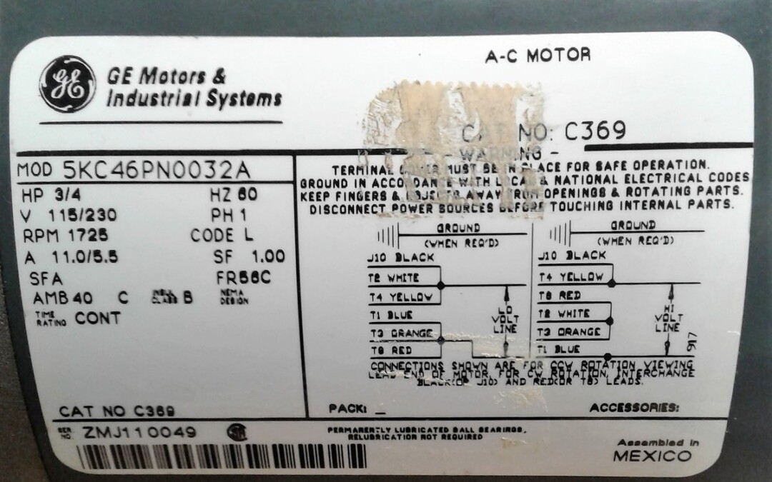 GE 5KC46PN0032A AC Motor - Image 2