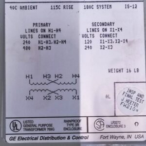 GE 9T51B0008 Transformer