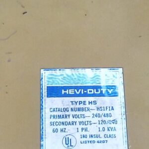 General Signal 1.0 KVA Heavi-Duty General Purpose Transformer