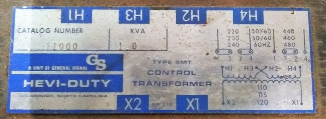 General Signal 11000 Hevi-Duty Control Transformer - Image 2