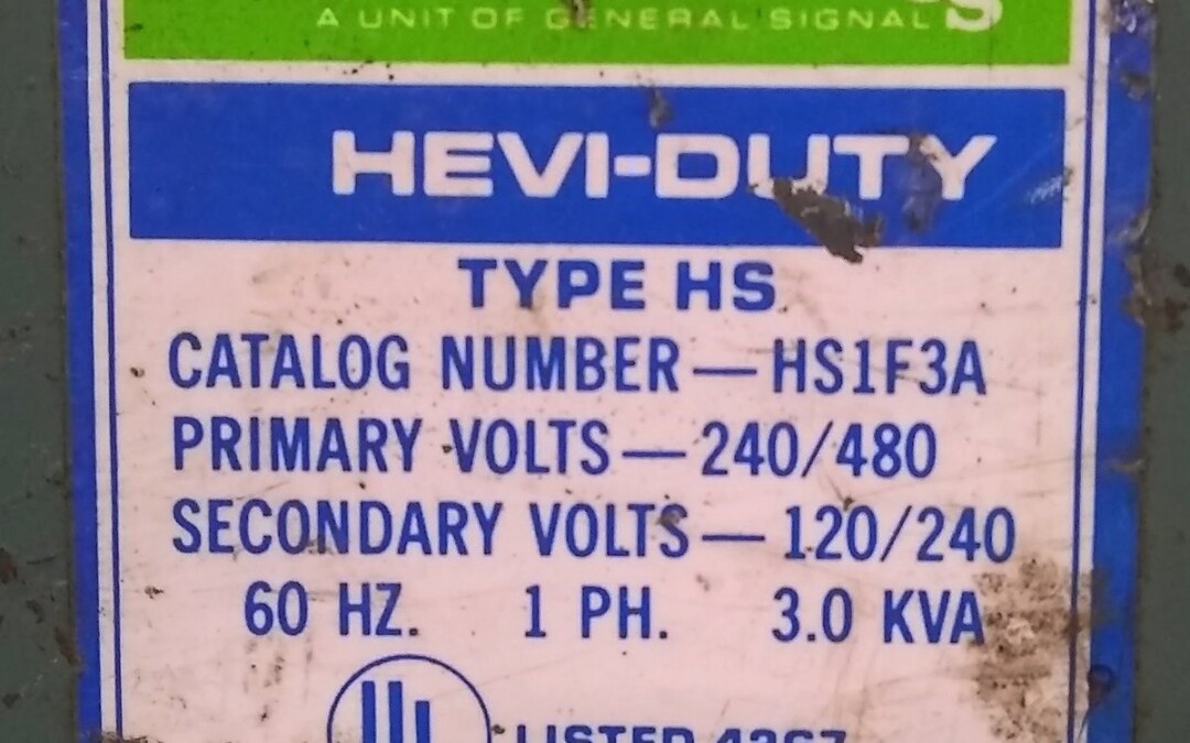General Signal HS1F3A Hevi-duty Transformer - Image 2