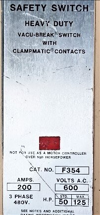 Gould I-T-E F354 Heavy Duty Safety Switch - Image 2