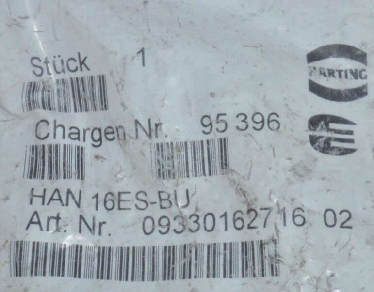Harting Female Connector Insert HAN16ED-BU - Image 2