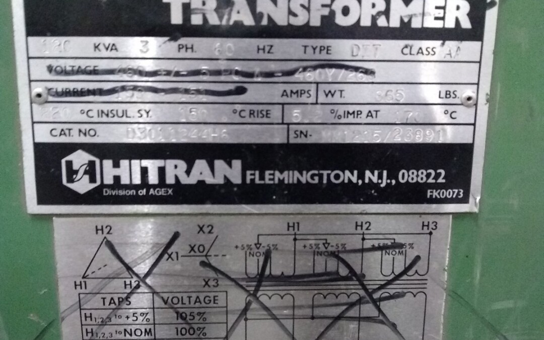 Hitran D3011244H6 120 KVA Transformer - Image 2