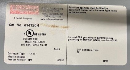 Hoffman A1412CH Enclosure Box - Image 2
