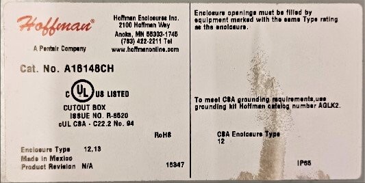 Hoffman A16148CH Wall Mount Enclosure - Image 3