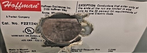 Hoffman F22T241 Hinged Cover Wiring Through - Image 2