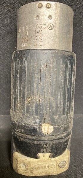 Hubbell HBL3765C 3-Pole 4-Wire Plug - Image 2