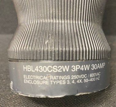 Hubbell HBL430CS2W 3-Pole 4-Wire Pin and Sleeve Connector - Image 2