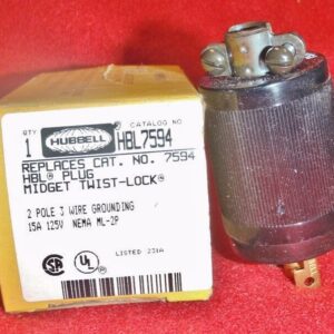 Hubbell HBL7594 2 Pole 3 Wire Grounding Plug