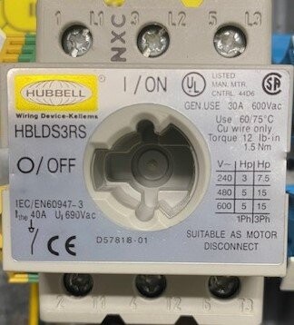 Hubbell SETL3 Inlcosed Disconnect Switch - Image 4