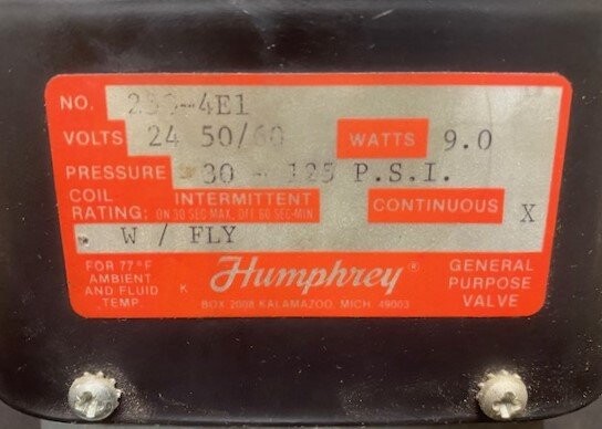 Humphrey 250-4E1 Pneumatic Valve - Image 2
