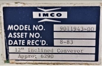 IMCO 9011943-00 12 Foot Incline Conveyor - Image 3