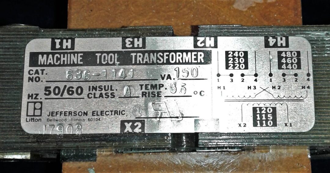 Jefferson Electric 636-1141 Machine Tool Transformer - Image 2
